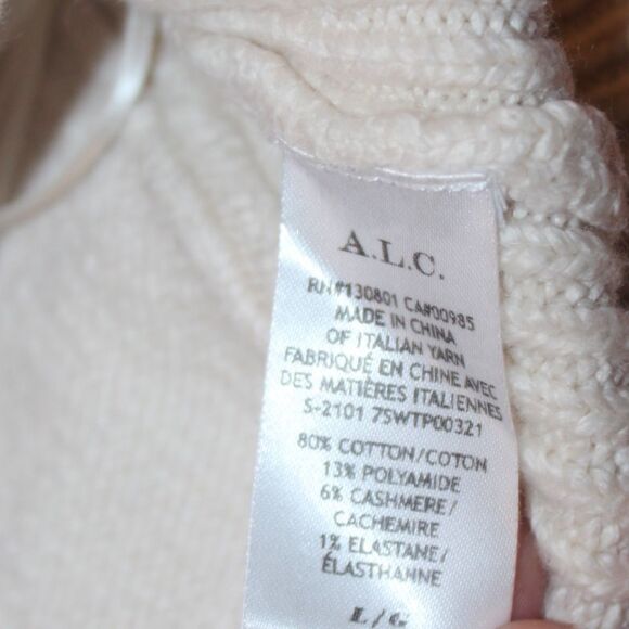 NWT A.L.C Cream Squared Neck Stretch Crop Top Women Size large - Picture 10 of 12